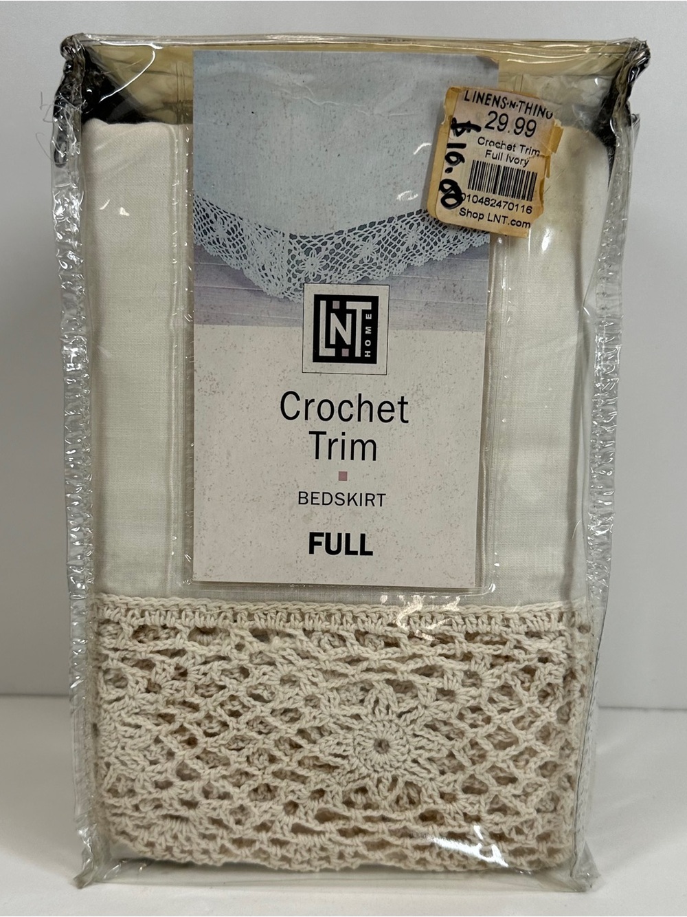 Crochet Trim Ivory Bedskirt Size Full Still In Original Packaging Never Used